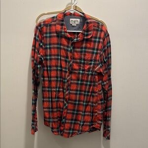 Billabong Red and Black Casual Button Down Shirt